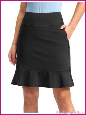Women's Knee Length Skort High Waisted Golf Athletic Skirt